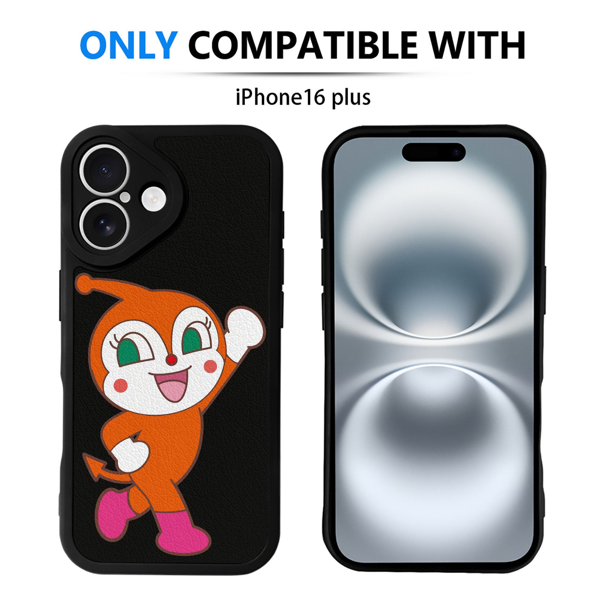 （画像用） アンパンマン Anpanman 【iPhone 16シリーズ対応】シリコンスマホケース（レザー調） 材質：シリコン
